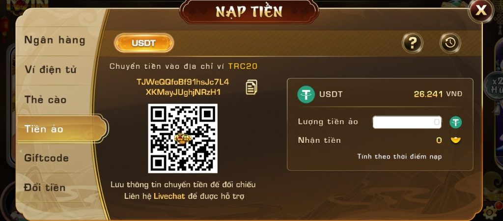Nạp tiền bằng ngân hàng trực tuyến vô cùng tiện lợi