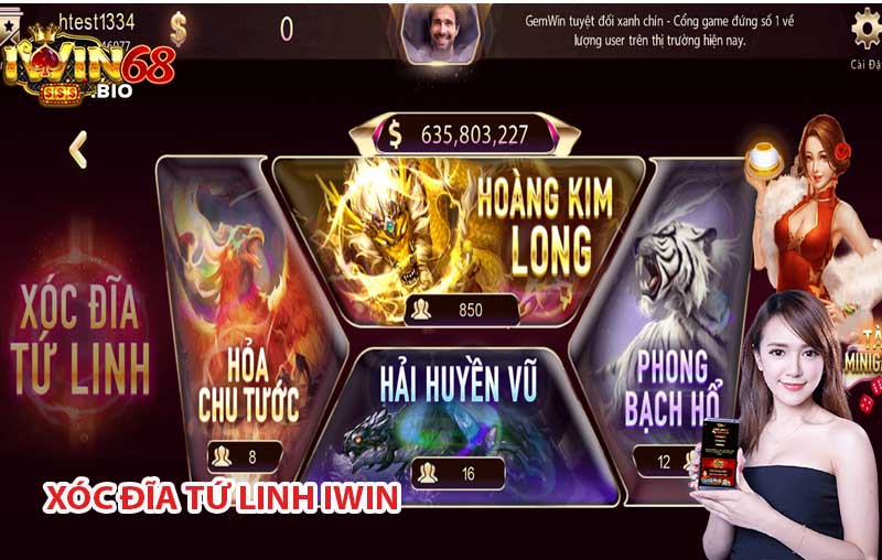 Xóc Đĩa Tứ Linh là trò đỏ đen rất hot trên hệ thống iWin